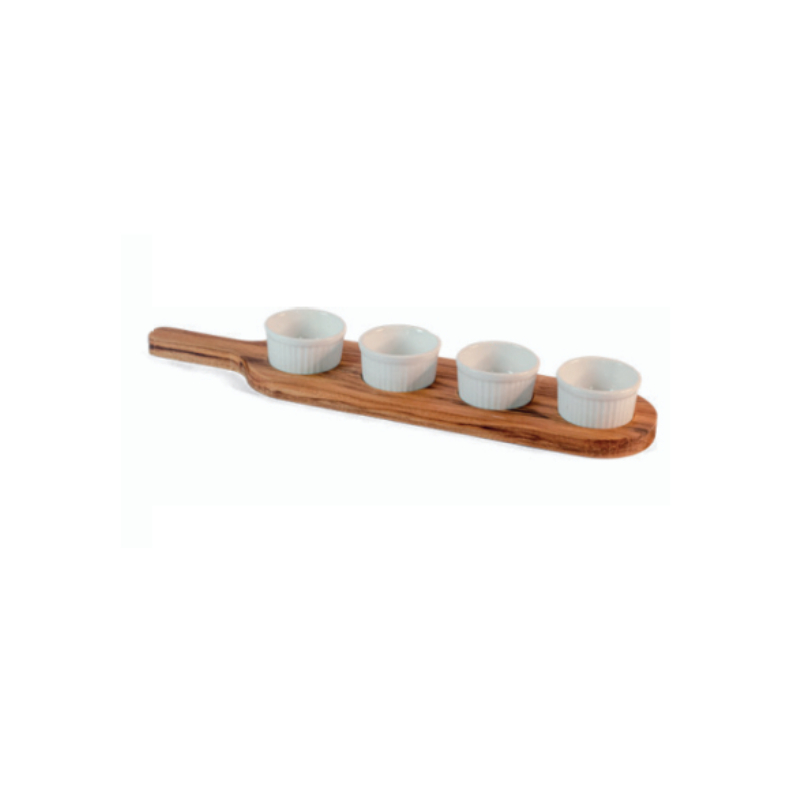 Petisqueira/molheira com ramequins - Wood Emporium